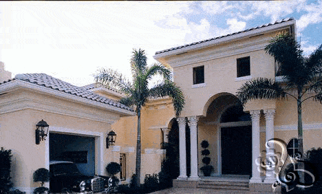 واجهة فيلا مع المرآب