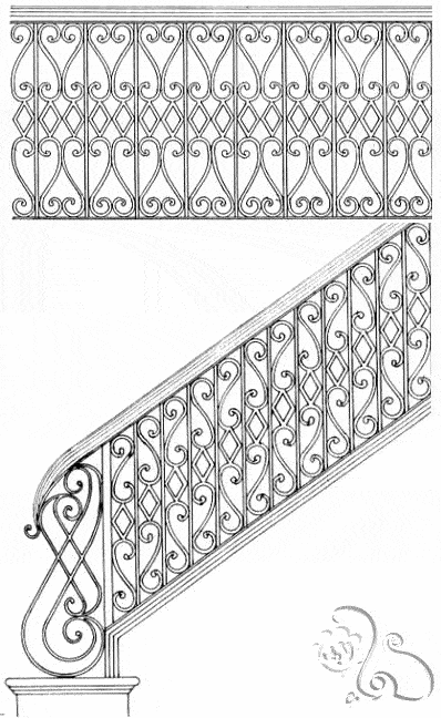 تصميم لدرابزين الدرج