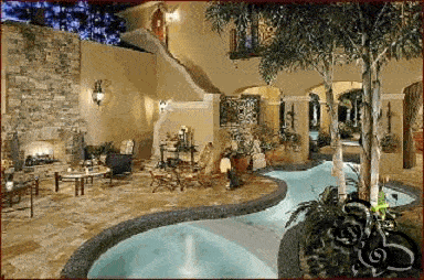 مجرى مائي في الحديقة