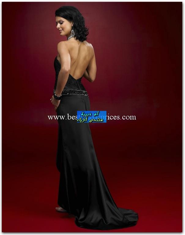 Black Column Halter Silk