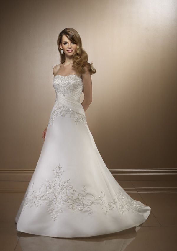 strapless silk wedding dresses