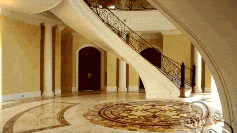 درابزين معدني مزخرف لدرج داخلي