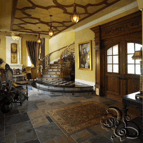 ارضية مدخل _سيراميك داكن