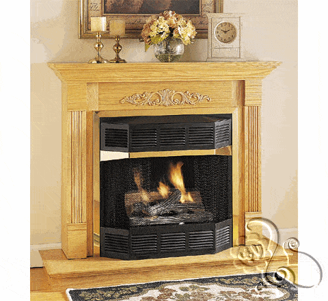 ديكور خشبي للمدفأة الجدارية