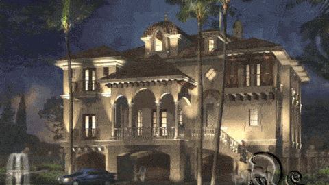 تصميم لفيلا مع الحديقة