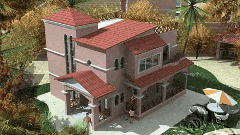 تصميم جميل لفيلا مع الحديقة