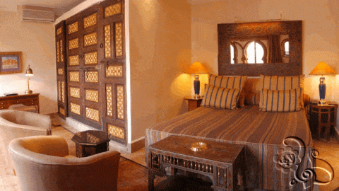 غرفة نوم بديكور مغربي