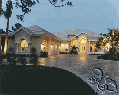 ارضية ساحة الفيلا الخارجية