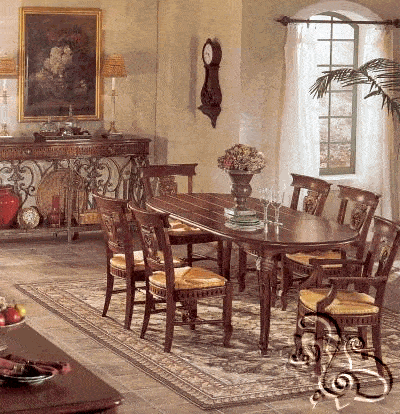 غرفة الطعام مع ديكوراتها