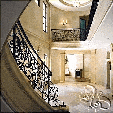 درابزين معدني مزخرف  لدرج داخلي