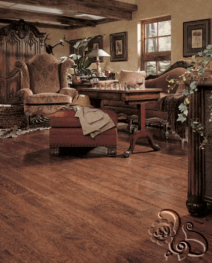 ارضية باركيه خشبي بلون داكن