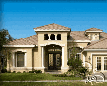 فيلا  بتصميم متميز وسقف قرميدي مناسب