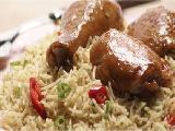 الأرز بالطحينة و قطع الدجاج