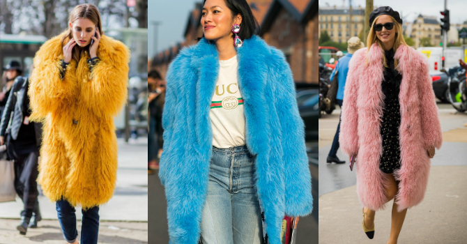 موضة الشارع تُلهمكِ بأجمل تنسيقات الفرو الملون لشتاء 2018
