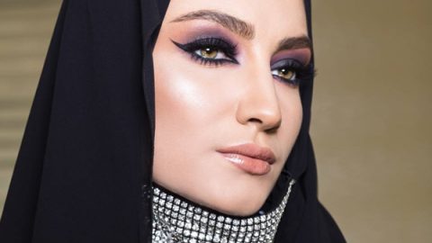 مكياج عيون دخاني مع احمر شفاه نيود من مجيد زهر