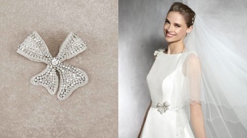 طرق مبتكرة لتنسيق بروش برونوفياس مع فستان الزفاف