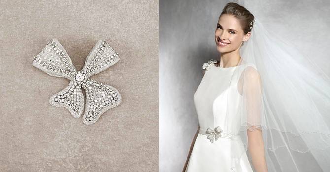 طرق مبتكرة لتنسيق بروش برونوفياس مع فستان الزفاف