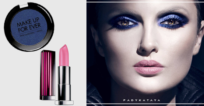 الأزرق الجريء عنوان مكياج فادي قطايا خريف 2016