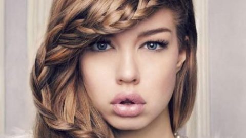 تسريحة شعر إنسيابية مع جديلة أمامية 2015