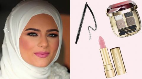 مكياج وردي مُشع للعروس المحجبة من هالة عجم