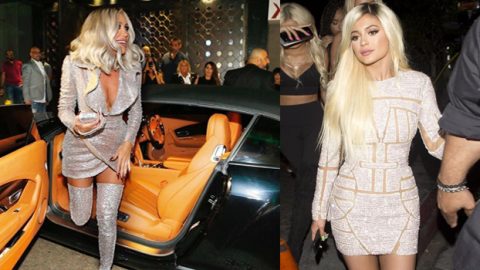 مايا دياب بفستان براق على طريقة كايلي جينر من نيكولا جبران