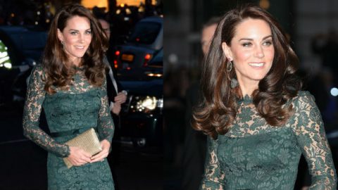 الدانتيل الأخضر يتوج أناقة كيت ميدلتون من جديد