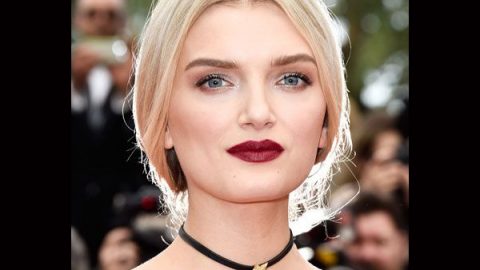 Lily Donaldson بأحمر شفاه أحمر داكن في مهرجان كان 2016