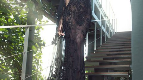 فستان أسود من شربل كرم ربيع 2016