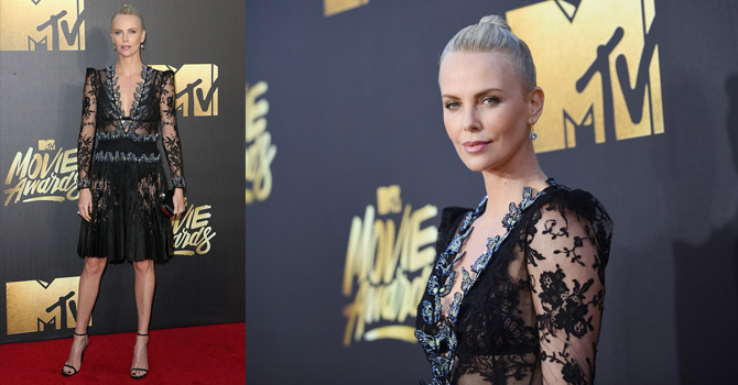 أناقة الأربعينية تشارليز ثيرون تربح أمام الجميع بحفل الـ MTV