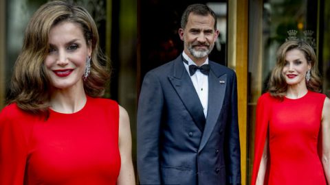 الكاب الأحمر اختيار ليتيسيا في حفل عيد ميلاد ملك هولندا