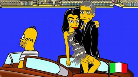 زفاف جورج كلوني على طريقة عائلة سمبسون