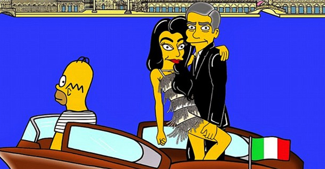 زفاف جورج كلوني على طريقة عائلة سمبسون