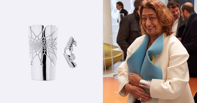 مجوهرات المعمارية العالمية زها حديد تعكس ابداعها من جديد