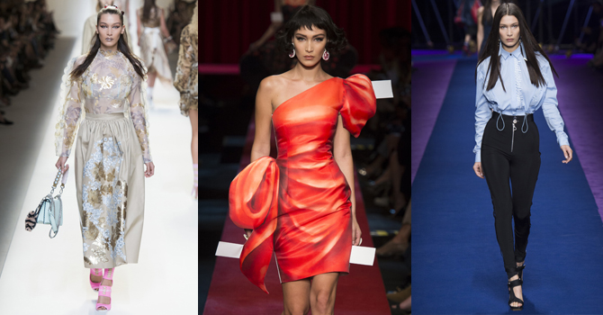 أجمل إطلالات بيلا حديد بأسابيع الموضة إحتفالًا بعيد ميلادها الـ 20