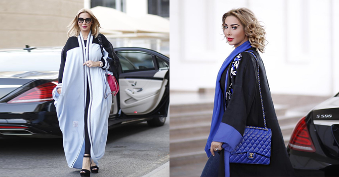 إطلالات موفقة لجويل مردينيان بالعباءة في الرياض