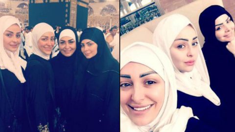 ديانا كرزون تؤدي مناسك العمرة برفقة شقيقاتها