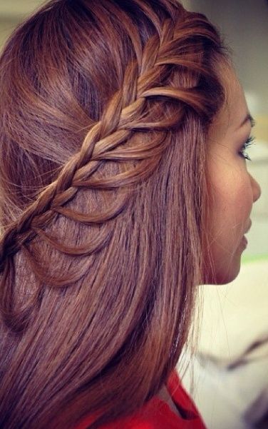 تسريحة شعر انسيابية مع جديلة جانبية 2016