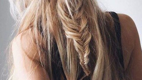 تسريحة شعر انسيابية مع السنبلة الفرنسية 2016