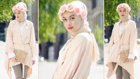 صيحة طوق الورود الأجمل لحجاب الصيف