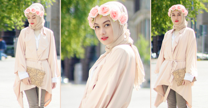 صيحة طوق الورود الأجمل لحجاب الصيف