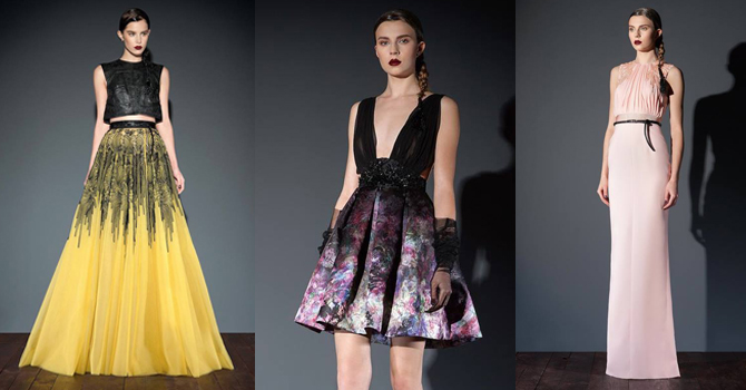 فساتين باسيل سودا شتاء 2016 بألوان الكيمياء المنصهرة