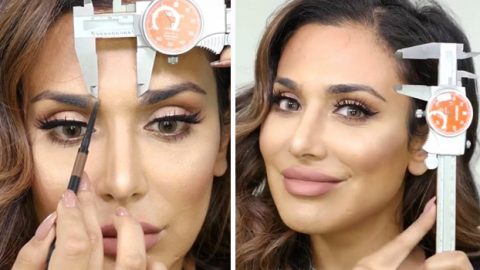 هدى قطان تستخدم الفرجار الحاد لتمتلك حواجب مثالية