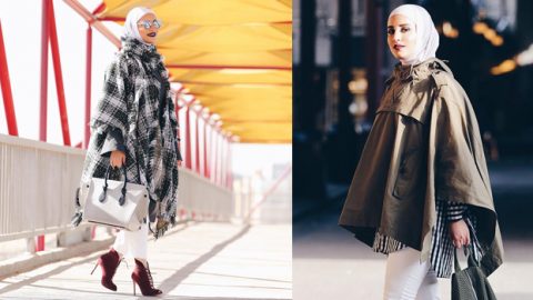 صيحة المعطف البونشو اختيار دلال الدوب هذا الشتاء