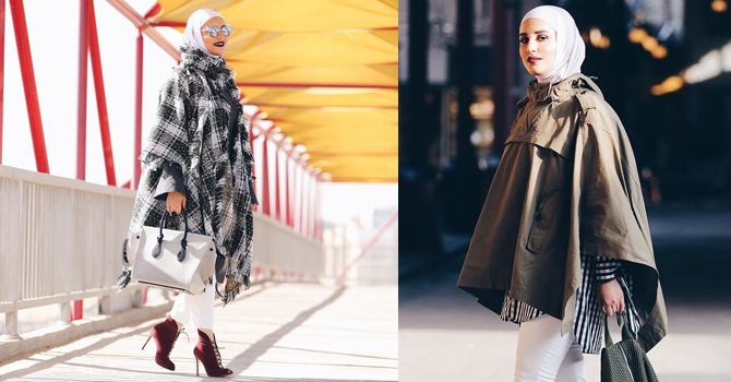 صيحة المعطف البونشو اختيار دلال الدوب هذا الشتاء