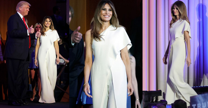 ميلانيا ترامب تسرق الأنظار بجمبسوت من رالف لورين