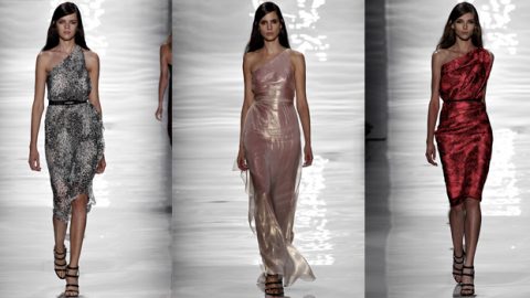 فساتين ريم عكرا بكتف مائل للمرأة الطويلة ربيع 2015