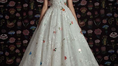 فستان زفاف مطرز بالزهور من رامي قاضي هوت كوتور خريف وشتاء 2016 2017