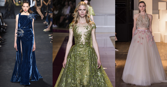 فساتين سهرة راقية من توقيع المصممين العرب بأسبوع باريس