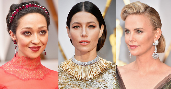 المجوهرات الفخمة تضئ إطلالات النجمات بأوسكار 2017