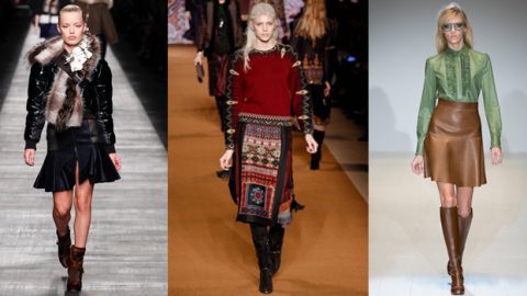 طرق تنسيق البوت مع التنورة بعروض خريف 2014